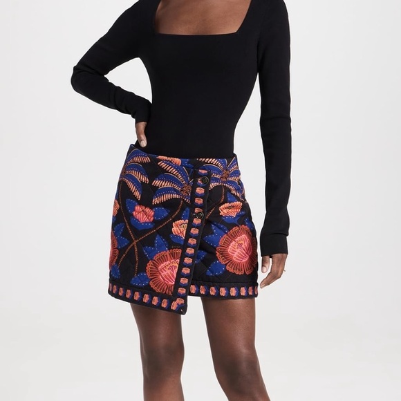 Floral Quilted Mini Skirt - Picture 4 of 7